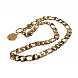Ketting Dames 4k Geel Goud Plated RVS Figaro Schakelketting met Hanger