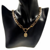 Ketting Dames 4k Geel Goud Plated RVS Figaro Schakelketting met Hanger
