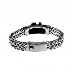 Visgraat Armband Heren - Roestvrij Stalen - Schakelarmband met Anker