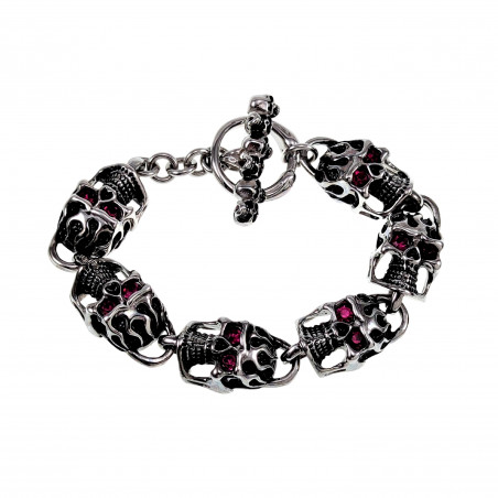 Schedelkop Armband - Roestvrij Staal Schedels - Armband met T-sluiting