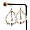 Druppel Oorbellen met Hanger Zoetwaterparel Witte Kristal Verguld RVS