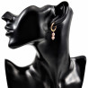 17mm Oorringen met Kralen Hangers Dames Roze Kristal - Verguld RVS