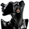 17mm Oorringen met Kralen Hangers Dames Roze Kristal - Verguld RVS
