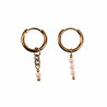 ∅14mm Oorringen met Kralen Hangers Dames Roze Kristallen Verguld RVS
