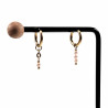 ∅14mm Oorringen met Kralen Hangers Dames Roze Kristallen Verguld RVS