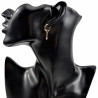 ∅14mm Oorringen met Kralen Hangers Dames Roze Kristallen Verguld RVS