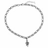 Gedraaid Ovale Ketting met Slangen Hanger 14k Wit Goud Plated RVS