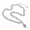 Gedraaid Ovale Ketting met Slangen Hanger 14k Wit Goud Plated RVS