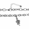 Gedraaid Ovale Ketting met Slangen Hanger 14k Wit Goud Plated RVS