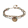 Driedubbele Armband Dames - Dottilove - 14K Goud Plated RVS - Ovale Schakelsarmband - Kristal armband - Armband met Hanger