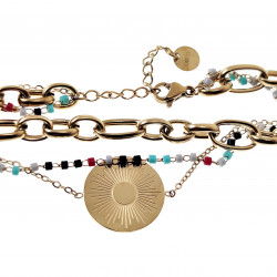 Driedubbele Armband Dames - Dottilove 14K Goud Plated RVS Verstelbaar