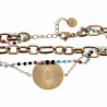 Driedubbele Armband Dames - Dottilove - RVS Gold Plated - Ovale Schakelsarmband - Kristal armband - Armband met Hanger