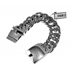 XXL Armband Heren - RVS - Gourmet Schakelsarmband met Slangenpatroon