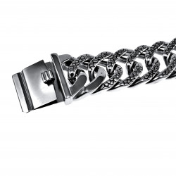 XXL Armband Heren - RVS - Gourmet Schakelsarmband met Slangenpatroon