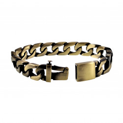 20 cm x 13mm Armband Heren - Brons PVD-Coating Roestvrij Staal - Gourmet-Schakelsarmband