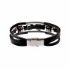 Driedubbele Lederen Armband Unisex - Zwarte Leer - RVS - Infinity Armband