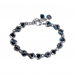 Kralen Armband Dames Natuurlijke Blauwe Tijgeroogsteen RVS Verstelbaar
