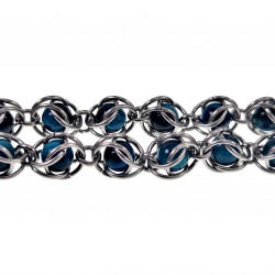 Kralen Armband Dames Natuurlijke Blauwe Tijgeroogsteen RVS Verstelbaar