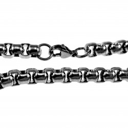 22cm x 6,5mm Jaseron Armband Heren - RVS - Ronde Schakelarmband