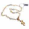 Dames Ovale Schakelketting met Slangenhanger Verguld RVS Halsketting
