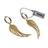 Lange Oorbellen Dames Verguld RVS Oorringen met Engelenvleugel Hanger
