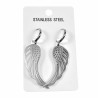 Lange Oorbellen Dames RVS Oorringen met Engelenvleugel Hanger
