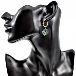 ∅19mm Oorringen Verguld RVS - Oorbellen met Multicolor Abalone Schelp