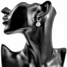 ∅15mm Oorringen Kristalparel - RVS Oorbellen met Bloem Hanger