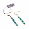 Lange Oorhangers Natuurstenen Turquoise -Wit Verguld RVS Oorbellen