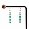 Lange Oorhangers Natuurstenen Turquoise -Wit Verguld RVS Oorbellen