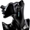 Lange Oorhangers Natuurstenen Turquoise -Wit Verguld RVS Oorbellen