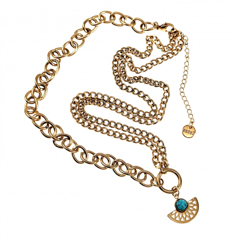 Verguld RVS Ketting van Cubaanse Ketting - Ovale Schakelketting Hanger Verguld RVS Ketting van Cubaanse Ketting - Ovale Schakelketting Hanger