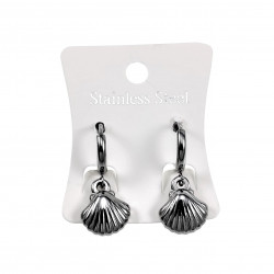 ∅12mm Oorbellen Dames - RVS - Oorringen met Schelphanger