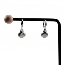 ∅12mm Oorbellen Dames - RVS - Oorringen met Schelphanger