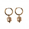 ∅16mm Oorringen Dames - Verguld RVS Oorbellen met Boeddha-Hoofd Hanger