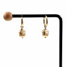 ∅16mm Oorringen Dames - Verguld RVS Oorbellen met Boeddha-Hoofd Hanger