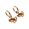 ∅14mm Oorringen Dames - Verguld RVS Oorbellen met Ginkgo Blad Hanger