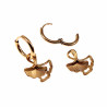 ∅14mm Oorringen Dames - Verguld RVS Oorbellen met Ginkgo Blad Hanger
