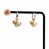 ∅14mm Oorringen Dames - Verguld RVS Oorbellen met Ginkgo Blad Hanger