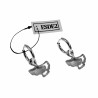 ∅14mm Oorringen Dames - RVS Oorbellen met Ginkgo Blad Hanger