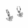 ∅14mm Oorringen Dames - RVS Oorbellen met Ginkgo Blad Hanger