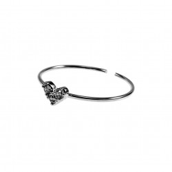 Open Ring Dames Gerhodineerd - Verstelbaar Ring - Smalle Ring met Hart