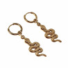 ∅14mm Oorringen Dames - Verguld RVS - Oorbellen met slangen Hanger