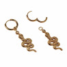∅14mm Oorringen Dames - Verguld RVS - Oorbellen met slangen Hanger
