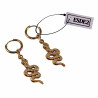 ∅14mm Oorringen Dames - Verguld RVS - Oorbellen met slangen Hanger