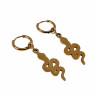 ∅14mm Oorringen Dames - Verguld RVS - Oorbellen met slangen Hanger