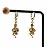 ∅14mm Oorringen Dames - Verguld RVS - Oorbellen met slangen Hanger