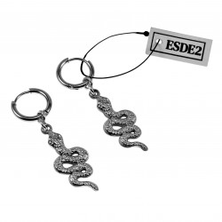 ∅14mm Oorringen Dames - RVS - Oorbellen met slangen Hanger