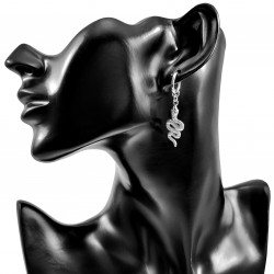 ∅14mm Oorringen Dames - RVS - Oorbellen met slangen Hanger