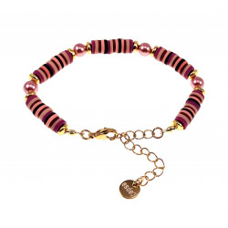 Roze Polymeerklei Kralen Armband Dames - Verguld RVS - Verstelbaar